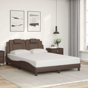 vidaXL Bedframe "Viana" zonder matras kunstleer bruin 140x190 cm