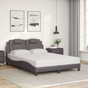 vidaXL Bedframe "Viana" zonder matras kunstleer grijs 140x200 cm