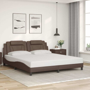 vidaXL Bedframe "Viana" zonder matras kunstleer bruin 180x200 cm