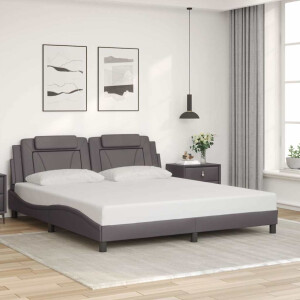 vidaXL Bedframe "Viana" zonder matras kunstleer grijs 180x200 cm