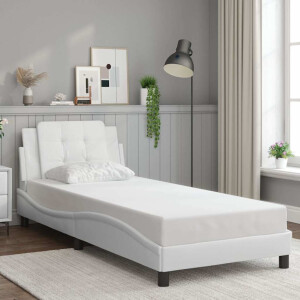 vidaXL Bedframe zonder matras "Zadar" kunstleer wit 80x200 cm