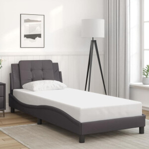vidaXL Bedframe zonder matras "Zadar" kunstleer grijs 90x200 cm