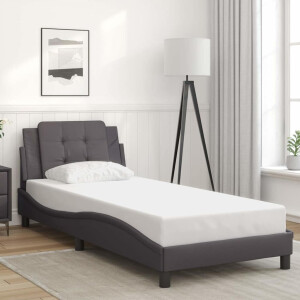 vidaXL Bedframe zonder matras "Zadar" kunstleer grijs 100x200 cm
