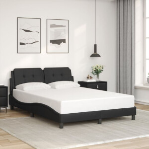 vidaXL Bedframe zonder matras "Zadar" kunstleer zwart 140x190 cm