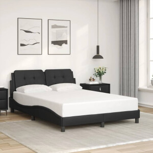 vidaXL Bedframe zonder matras "Zadar" kunstleer zwart 140x200 cm