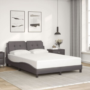vidaXL Bedframe zonder matras "Zadar" kunstleer grijs 140x200 cm