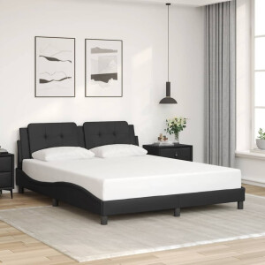 vidaXL Bedframe zonder matras "Zadar" kunstleer zwart 160x200 cm