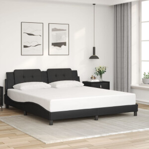 vidaXL Bedframe zonder matras "Zadar" kunstleer zwart 180x200 cm