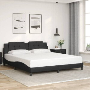 vidaXL Bedframe zonder matras "Zadar" kunstleer zwart 180x200 cm