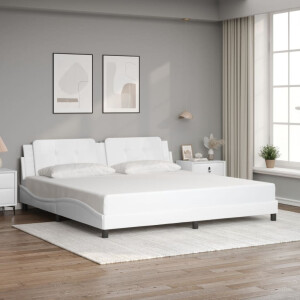 vidaXL Bedframe zonder matras "Zadar" kunstleer wit 200x200 cm
