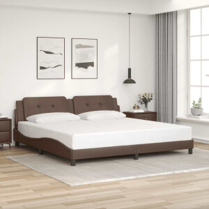 vidaXL Bedframe zonder matras "Zadar" kunstleer bruin 200x200 cm
