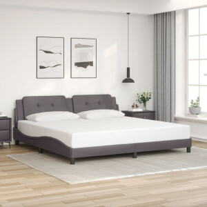 vidaXL Bedframe zonder matras "Zadar" kunstleer grijs 200x200 cm