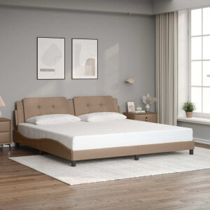 vidaXL Bedframe zonder matras "Zadar" kunstleer cappuccinokleurig 200x200 cm