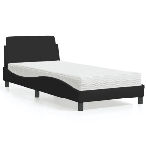 vidaXL Bed met matras "Dover" stof zwart 80x200 cm