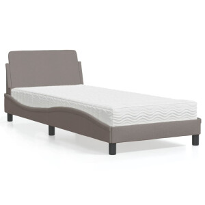 vidaXL Bed met matras "Dover" stof taupe 80x200 cm