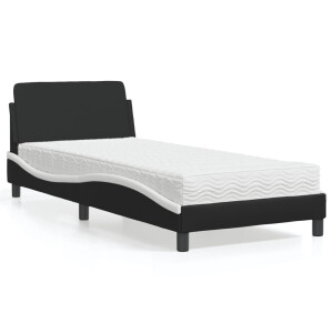 vidaXL Bed met matras "Dover" kunstleer zwart en wit 80x200 cm