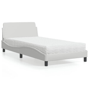 vidaXL Bed met matras "Dover" kunstleer wit 100x200 cm