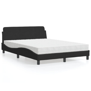 vidaXL Bed met matras "Dover" fluweel zwart 140x190 cm