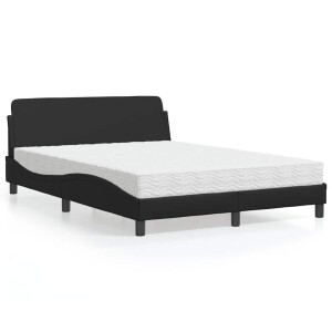 vidaXL Bed met matras "Dover" kunstleer zwart 140x200 cm