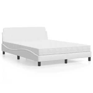 vidaXL Bed met matras "Dover" kunstleer wit 140x200 cm