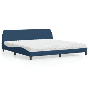 vidaXL Bed met matras "Dover" stof blauw 200x200 cm