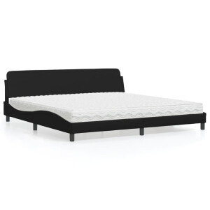vidaXL Bed met matras "Dover" kunstleer zwart 200x200 cm