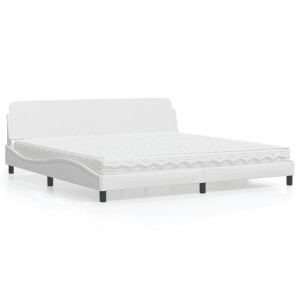 vidaXL Bed met matras "Dover" kunstleer wit 200x200 cm