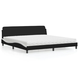 vidaXL Bed met matras "Dover" kunstleer zwart en wit 200x200 cm