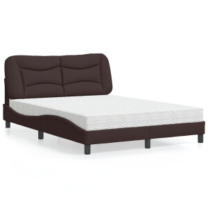 vidaXL Bed met matras "Hvar" stof donkerbruin 120x200 cm