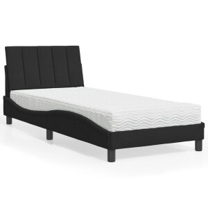 vidaXL Bed met matras "Hanko" fluweel zwart 80x200 cm