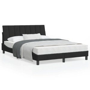 vidaXL Bed met matras fluweel zwart 120x200 cm