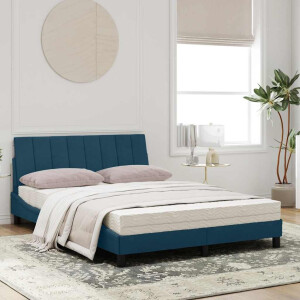 vidaXL Bed met matras "Hanko" fluweel blauw 120x200 cm