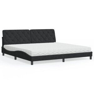vidaXL Bed met matras fluweel zwart 200x200 cm