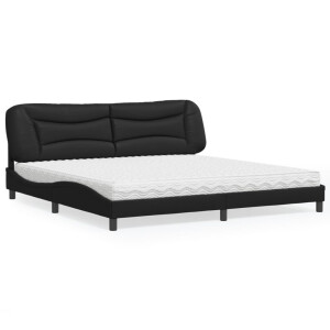 vidaXL Bed met matras "Hvar" kunstleer zwart 200x200 cm