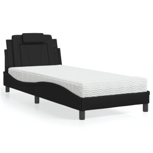 vidaXL Bed "Viana" met matras kunstleer zwart 90x190 cm
