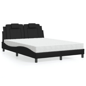 vidaXL Bed "Viana" met matras kunstleer zwart 140x190 cm