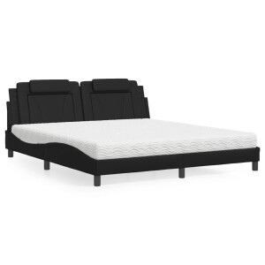 vidaXL Bed "Viana" met matras kunstleer zwart 180x200 cm
