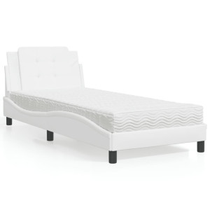 vidaXL Bed met matras kunstleer wit 80x200 cm