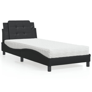 vidaXL Bedframe zonder matras "Zadar" kunstleer zwart 90x190 cm