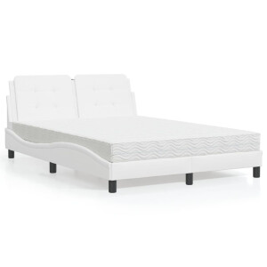 vidaXL Bedframe zonder matras "Zadar" kunstleer wit 140x190 cm