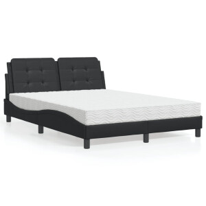 vidaXL Bedframe zonder matras "Zadar" kunstleer zwart 140x200 cm