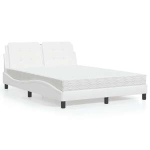 vidaXL Bedframe zonder matras "Zadar" kunstleer wit 140x200 cm