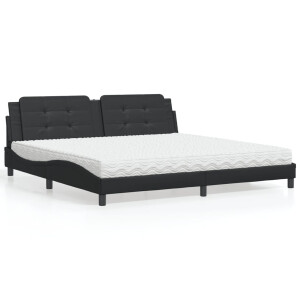 vidaXL Bed met matras "Zadar" kunstleer zwart 200x200 cm