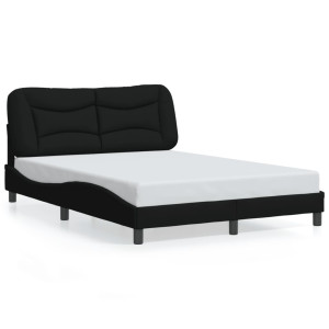 vidaXL Bedframe met LED zonder matras "Hvar" 140x190 cm stof zwart