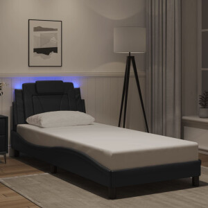 vidaXL Bedframe "Viana" met LED zonder matras kunstleer zwart 90x200 cm