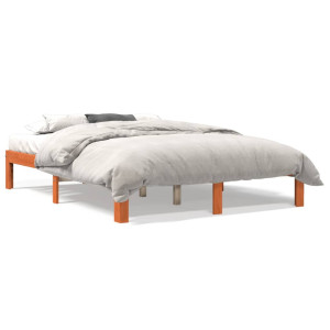 vidaXL Bed met matras massief grenenhout wasbruin 140x190 cm