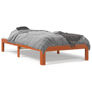 vidaXL Bedframe zonder matras massief grenenhout wasbruin 90x200 cm