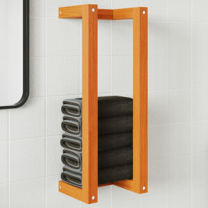 vidaXL Handdoekenrek 23x18x60 cm massief grenenhout wasbruin