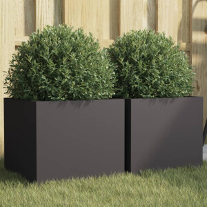 vidaXL Plantenbakken 2 st 32x30x29 cm staal zwart