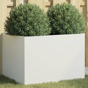 vidaXL Plantenbak 62x47x46 cm staal wit